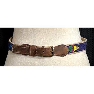 A Tail We Could Wag Foolish Fish Belt Mens 40 Cotton Woven Leather